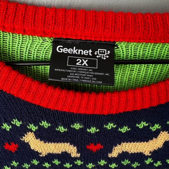 Geeknet Corgi Dog Holiday Ugly Funny Christmas Sweater Adult 2X - Picture 2 of 7